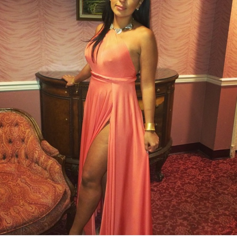 Coral dress worn once